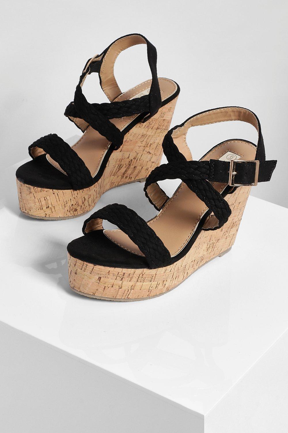 Boohoo hot sale black wedges