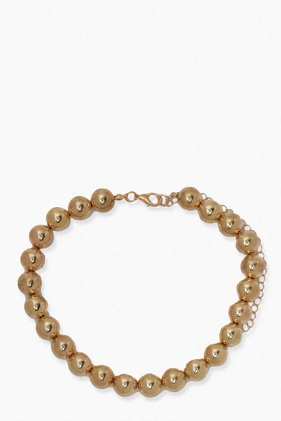 Schlichtes Halsband mit Perlen, Gold image number 1