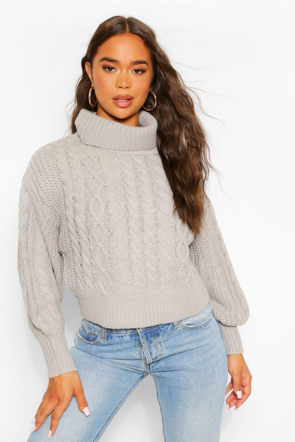 boohoo cable knit jumper