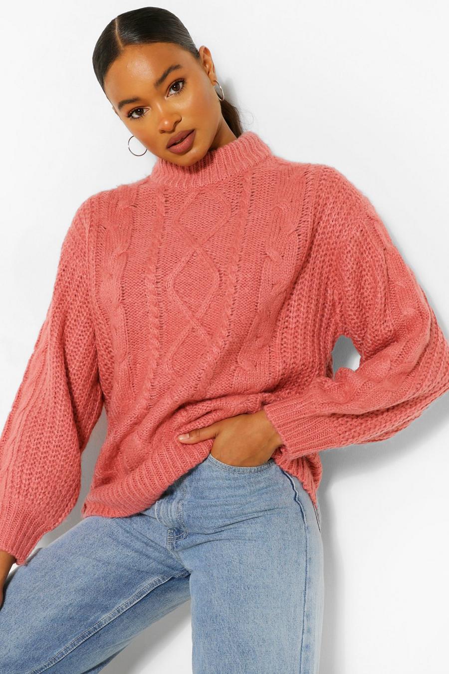 Rose Chunky Balloon Sleeve Jumper image number 1