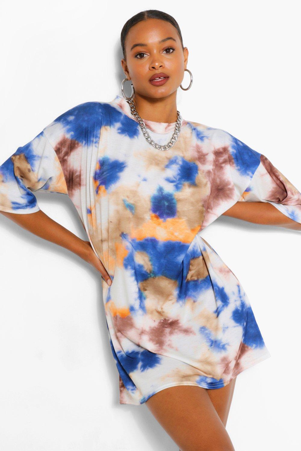 tie dye dress boohoo