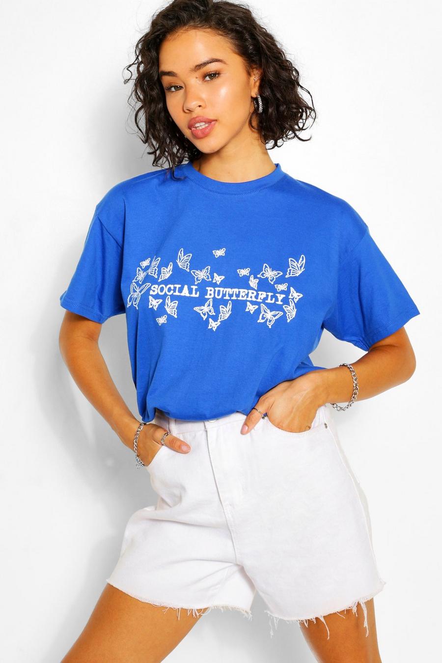 Royal Social Butterfly Graphic T-Shirt image number 1