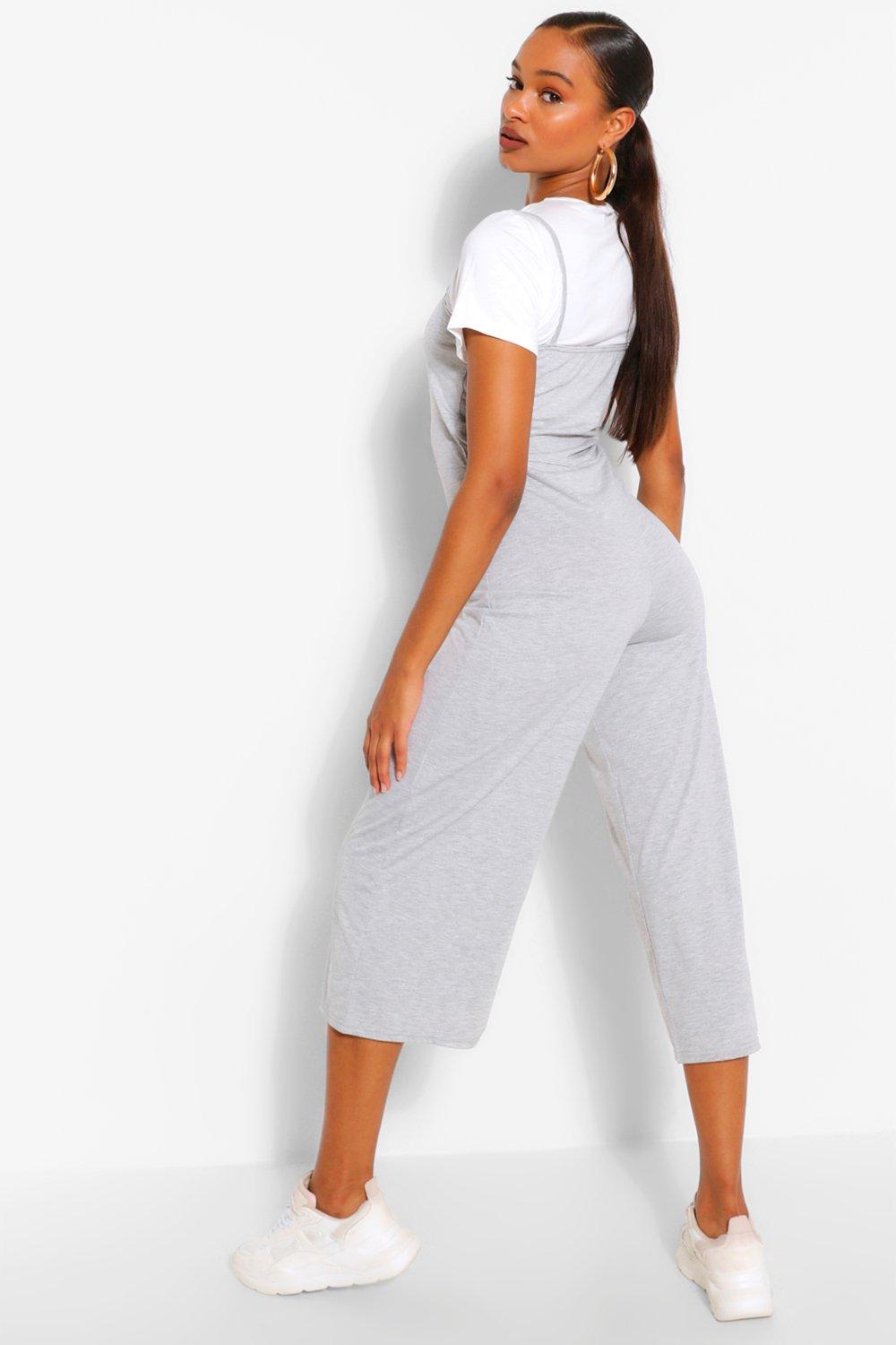 Black & Grey 2 Pack Ribbed Culotte Jumpsuit