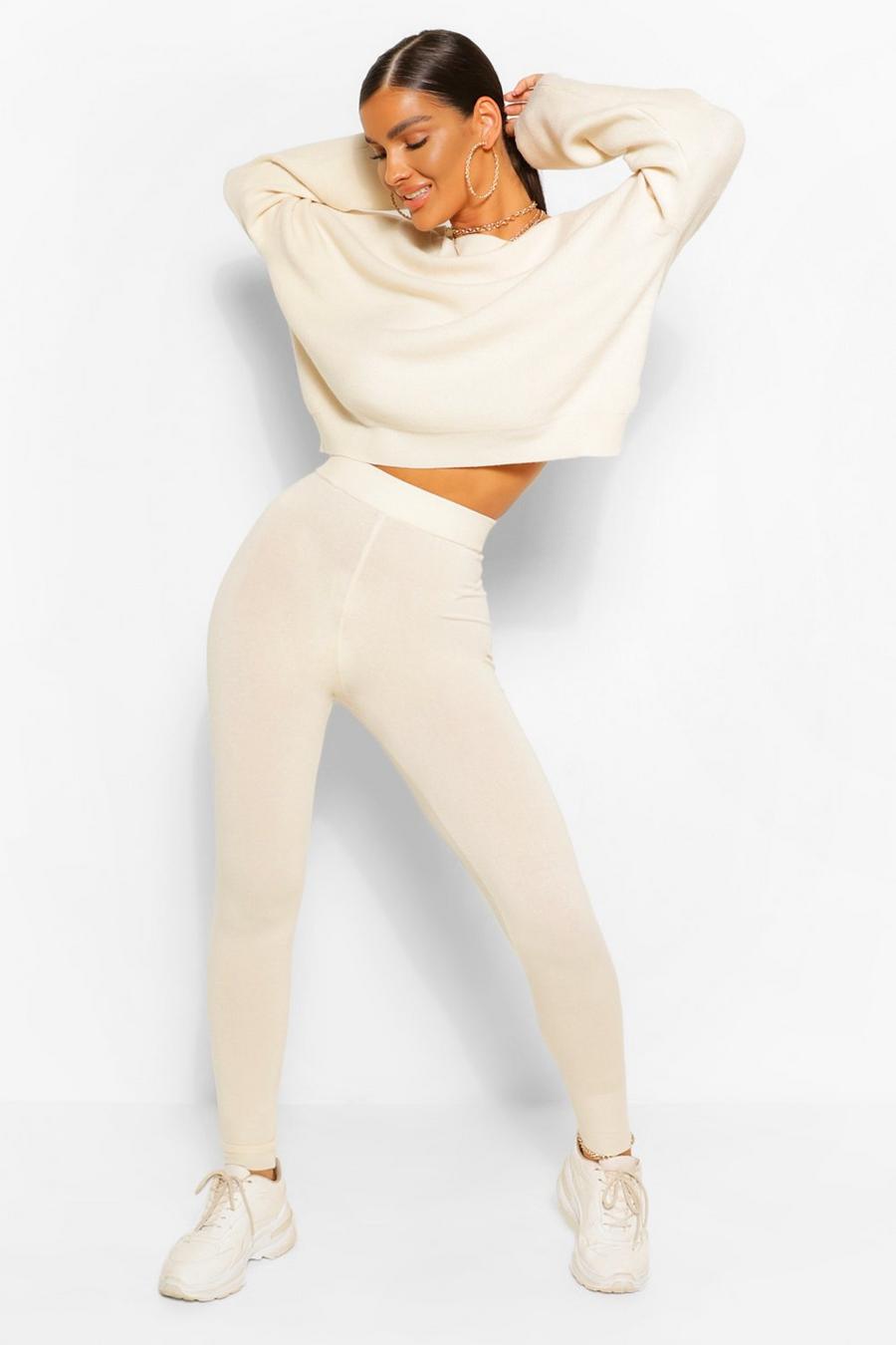 Ivory Jumper And Jogger Knitted Tracksuit image number 1