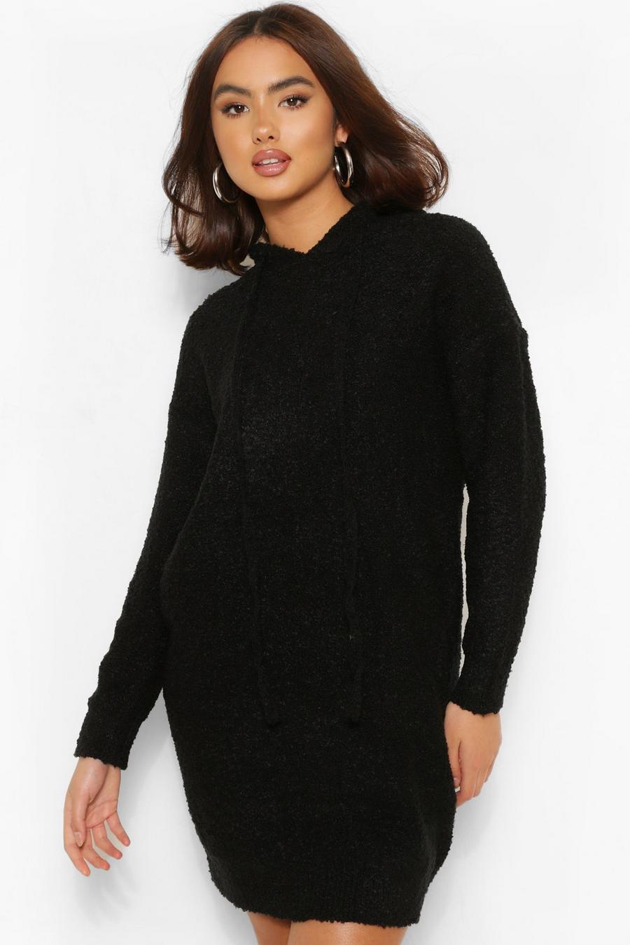 Textured Knit Hoody Jumper Dress image number 1