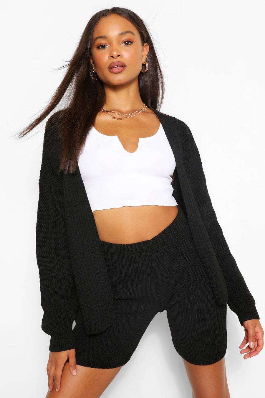 Knitted Crop Cardigan And Shorts Co-ord image number 1