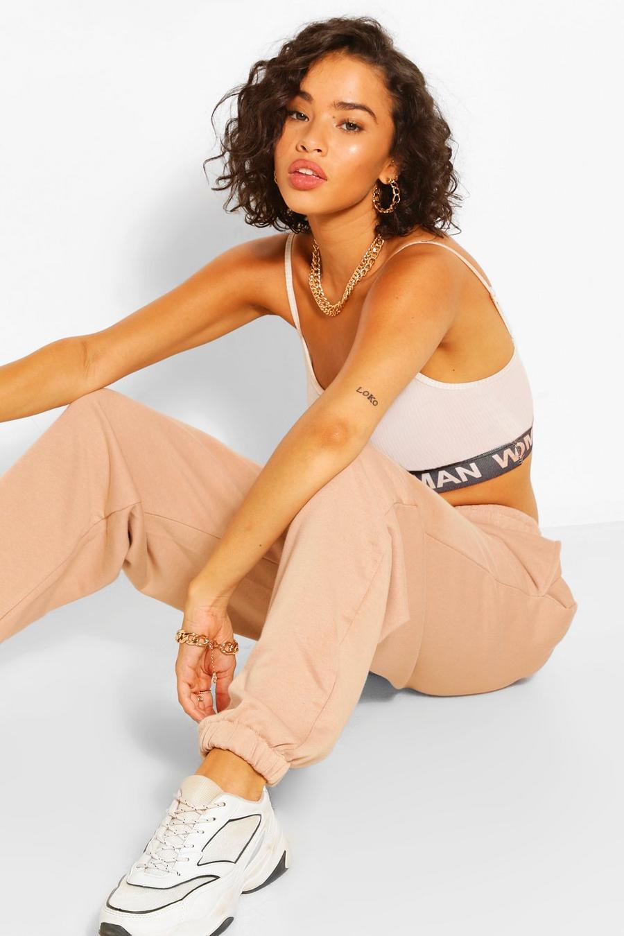 Peach Casual oversize joggers med fickor image number 1