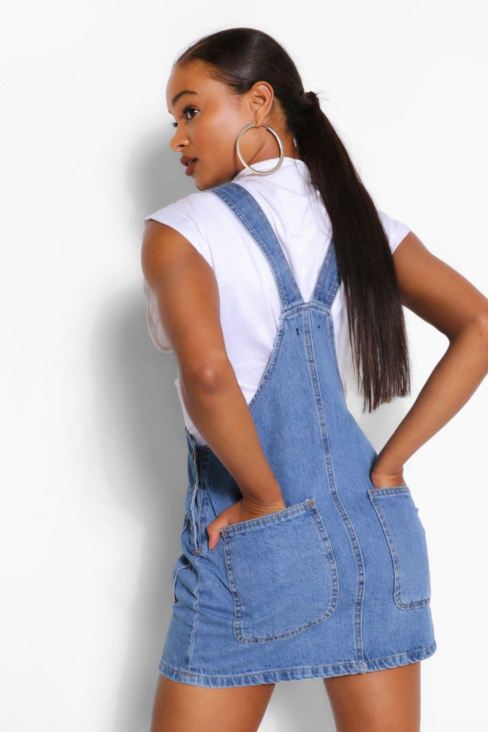 Boohoo shop denim pinafore