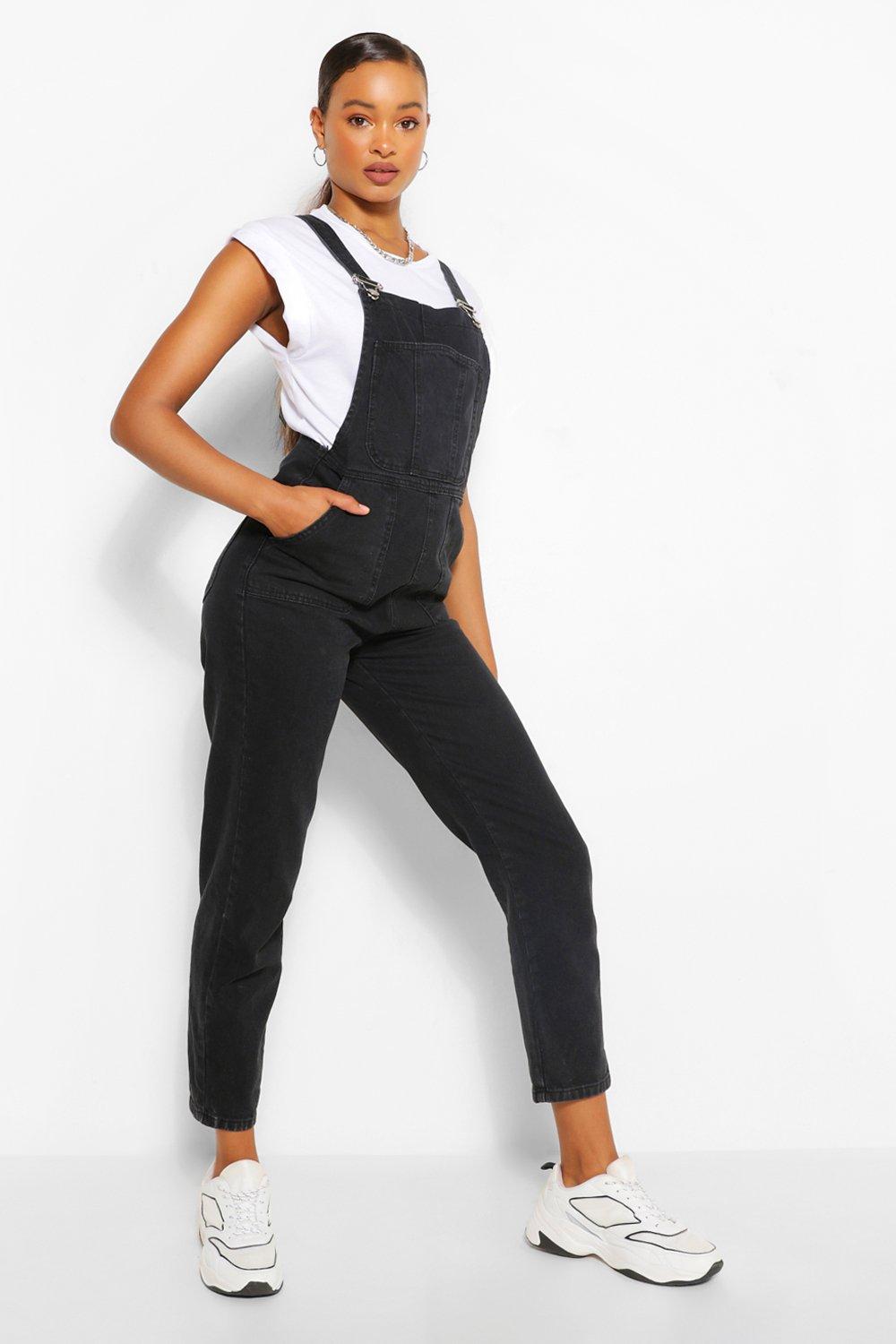 Boohoo on sale black overalls