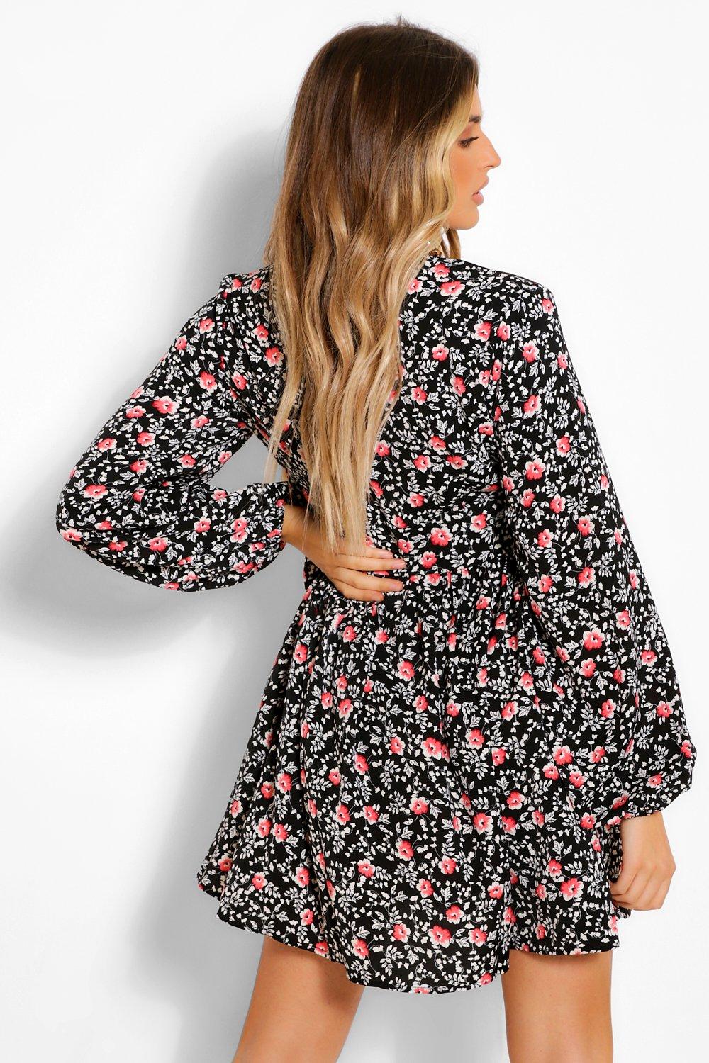 Ruched Waist Floral Dress