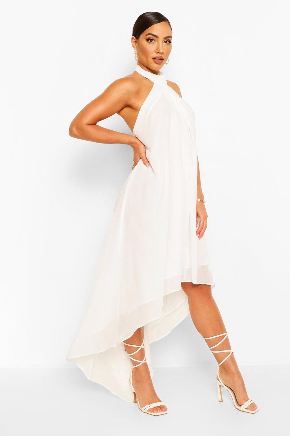 boohoo high low dress