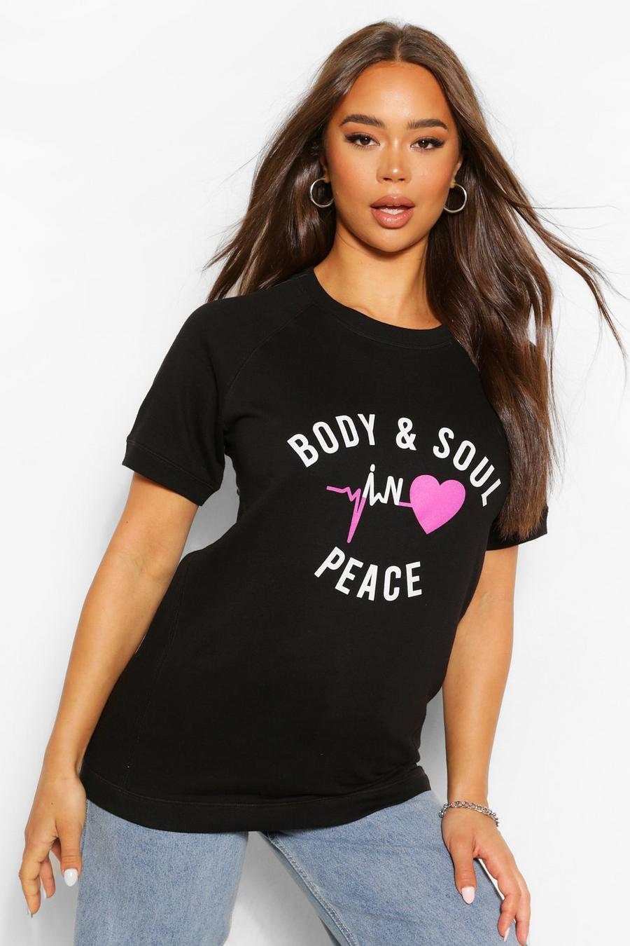 "Body & Soul" T-shirt med grafiskt tryck image number 1