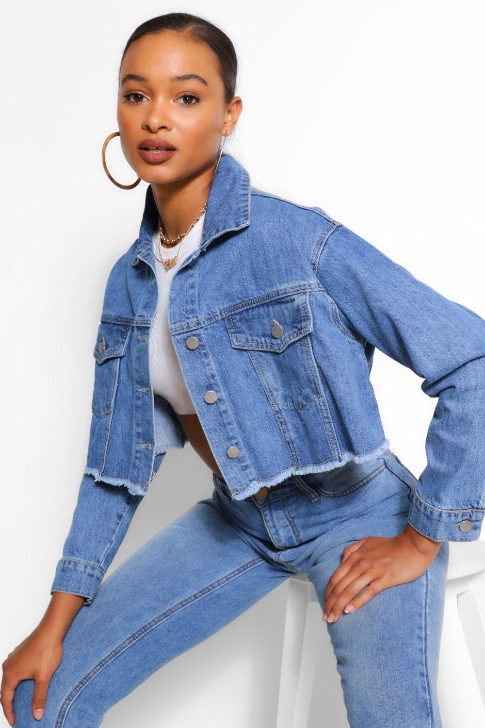 oversized crop jean jacket