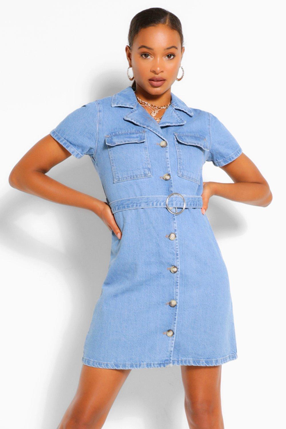 boohoo denim dress