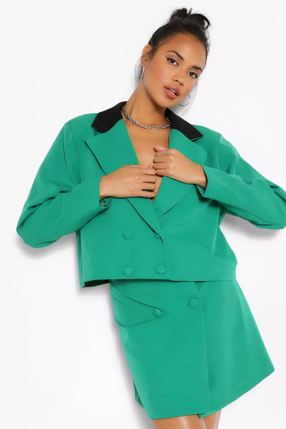 Green skirt suit