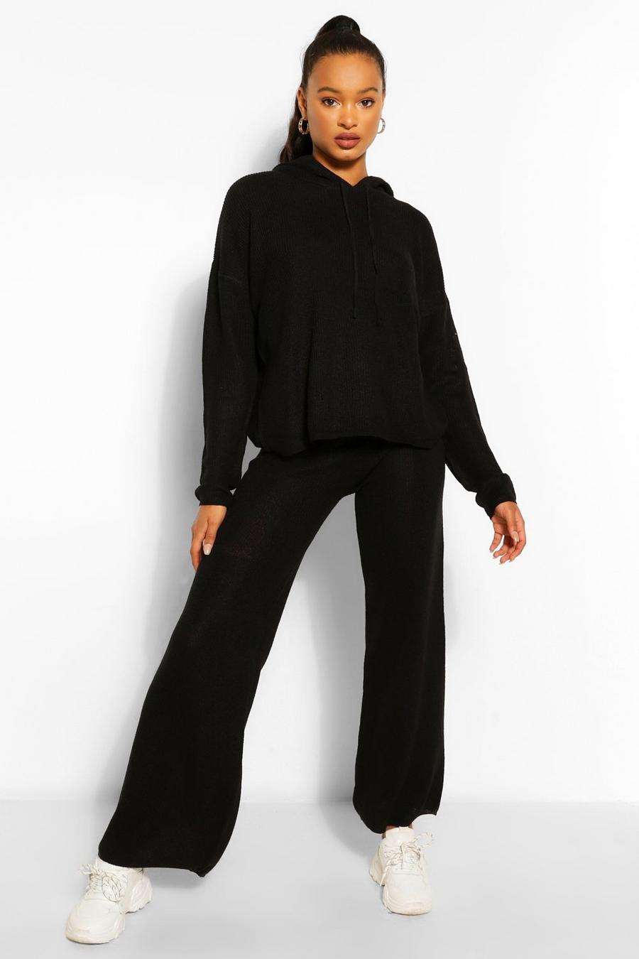 Gebreide Hoodie En Wide Leg Broek Set image number 1