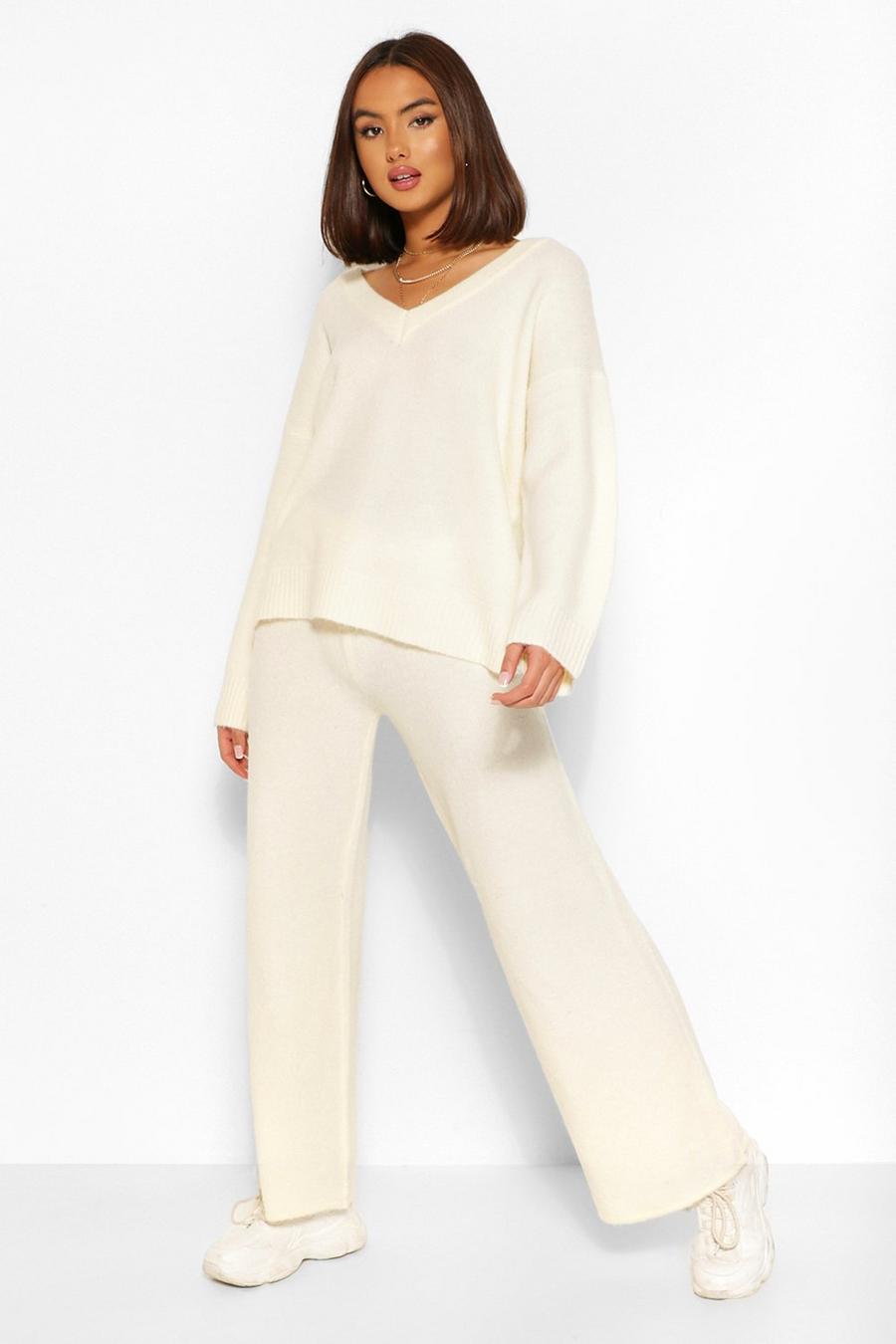 Oversized V Neck Knitted Two-Piece image number 1