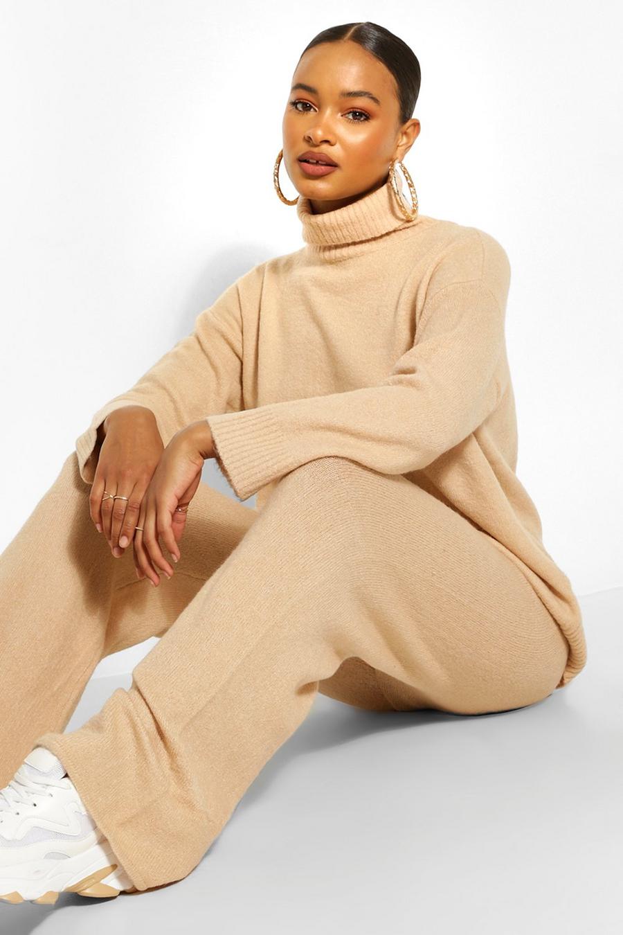 Oversized Turtle Neck Knitted Co-ord image number 1