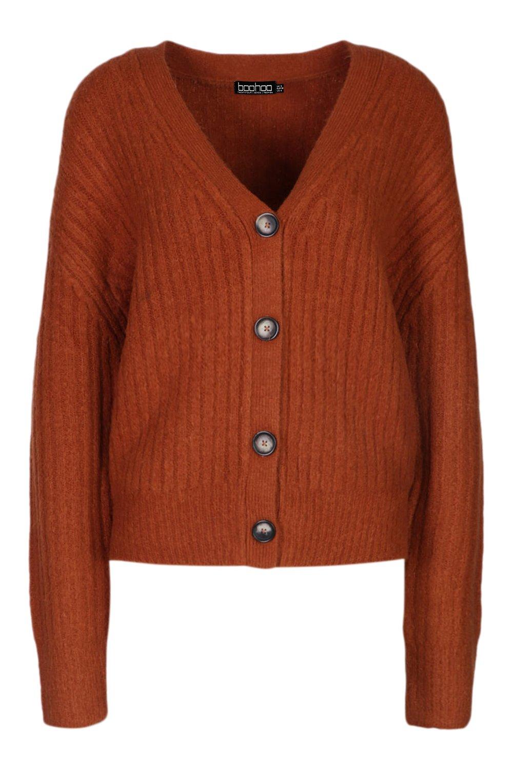 orange boyfriend cardigan