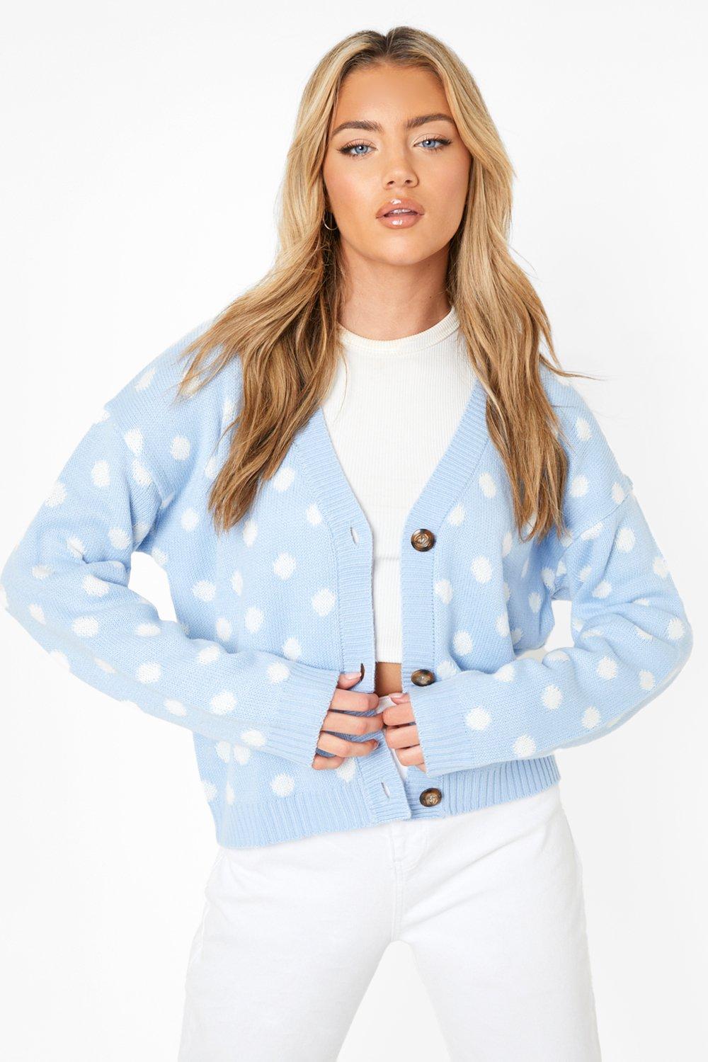 White polka hot sale dot cardigan