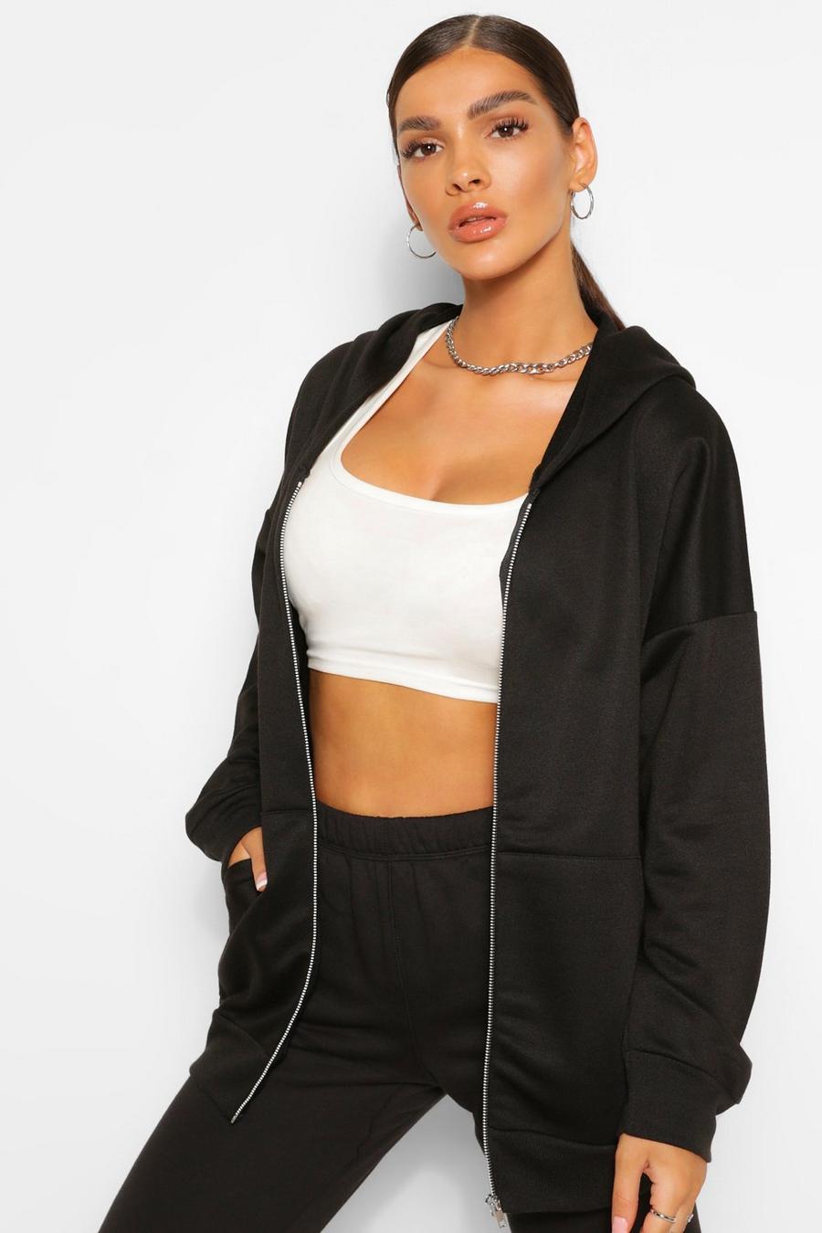 Basic Oversize hoodie med dragkedja image number 1