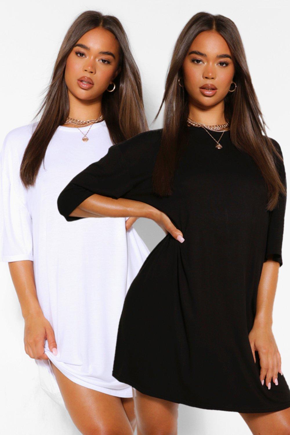 boohoo black t shirt dress