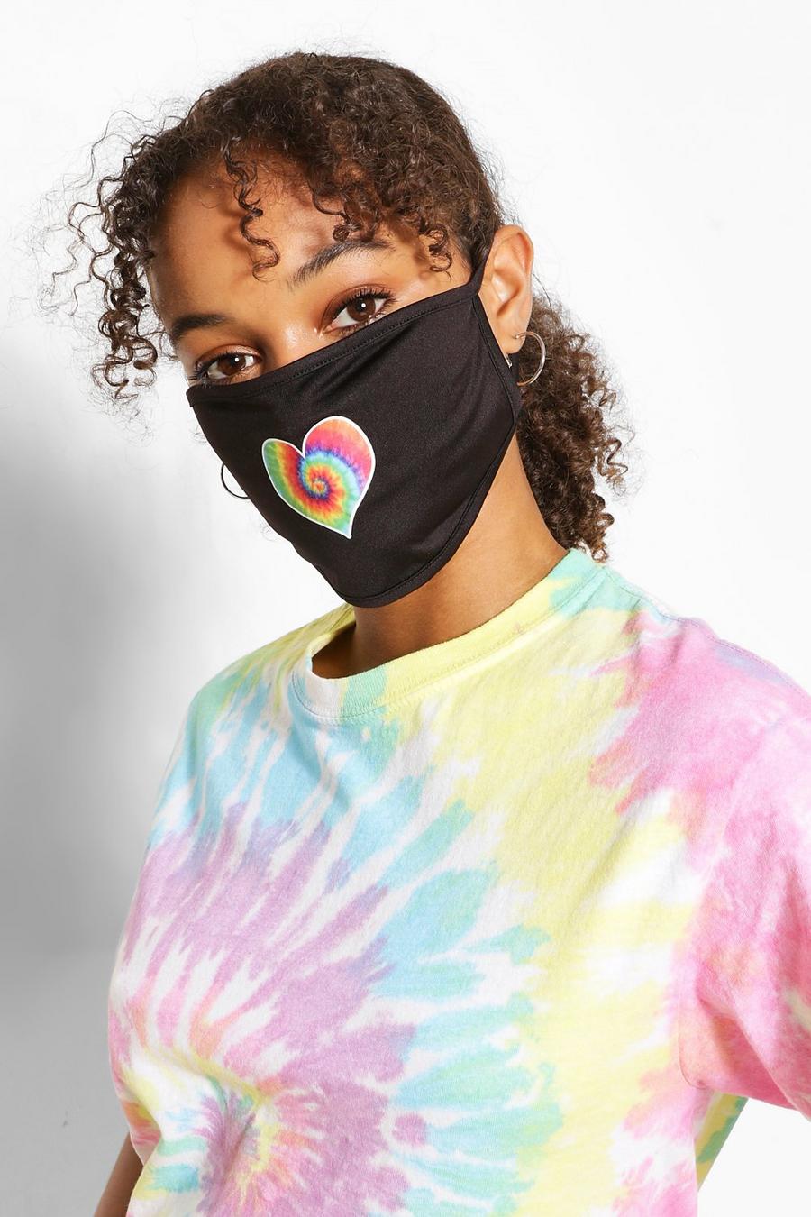 Tie Dye Heart Fashion Face Mask image number 1