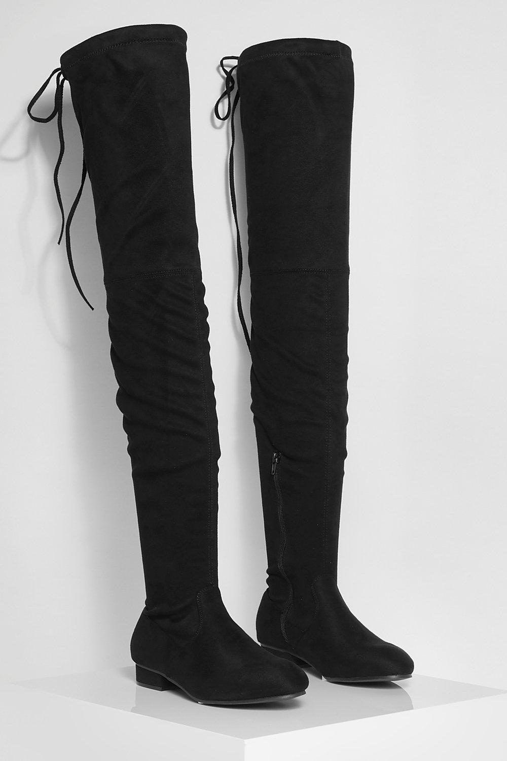 Flat wide calf outlet over the knee boots