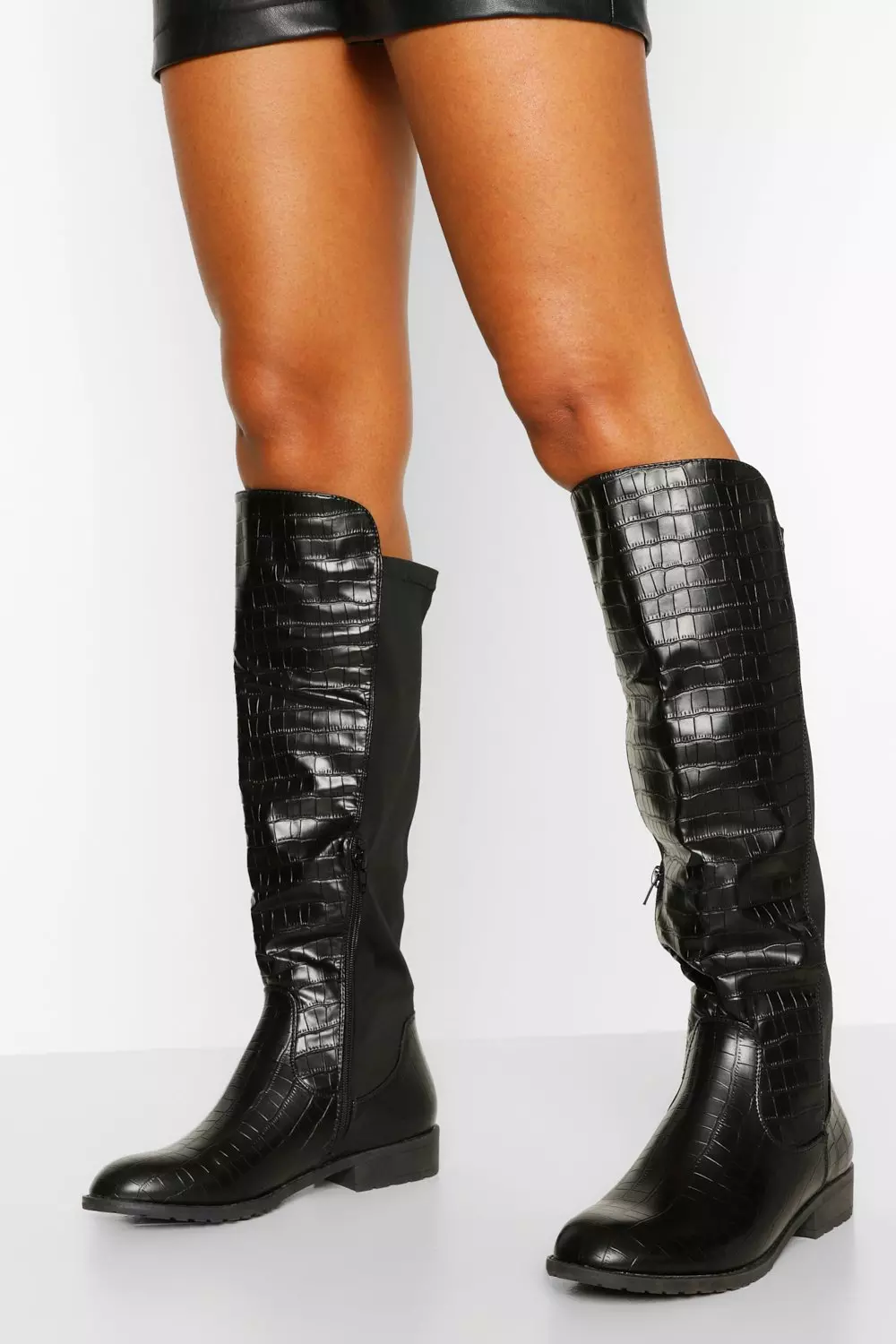 Petite knee hotsell high black boots