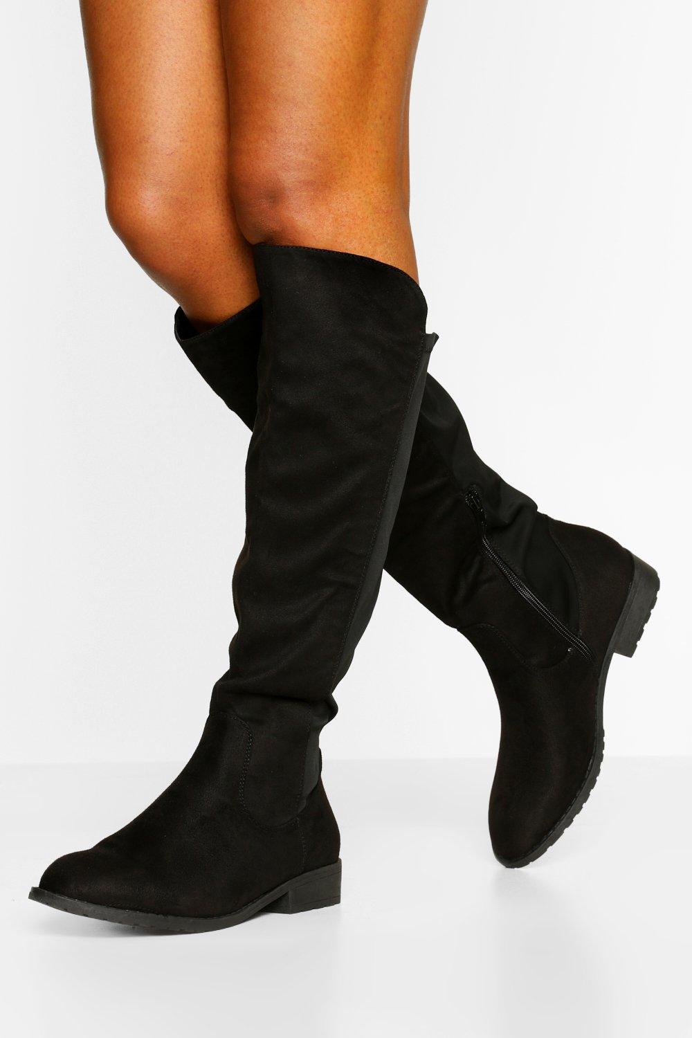 black knee high heeled boots uk