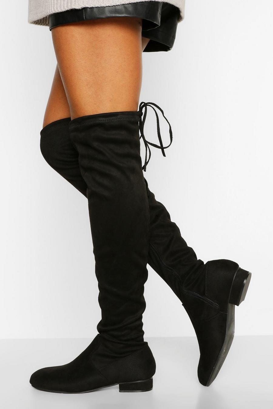 Black Petite Fit Over The Knee Boot image number 1