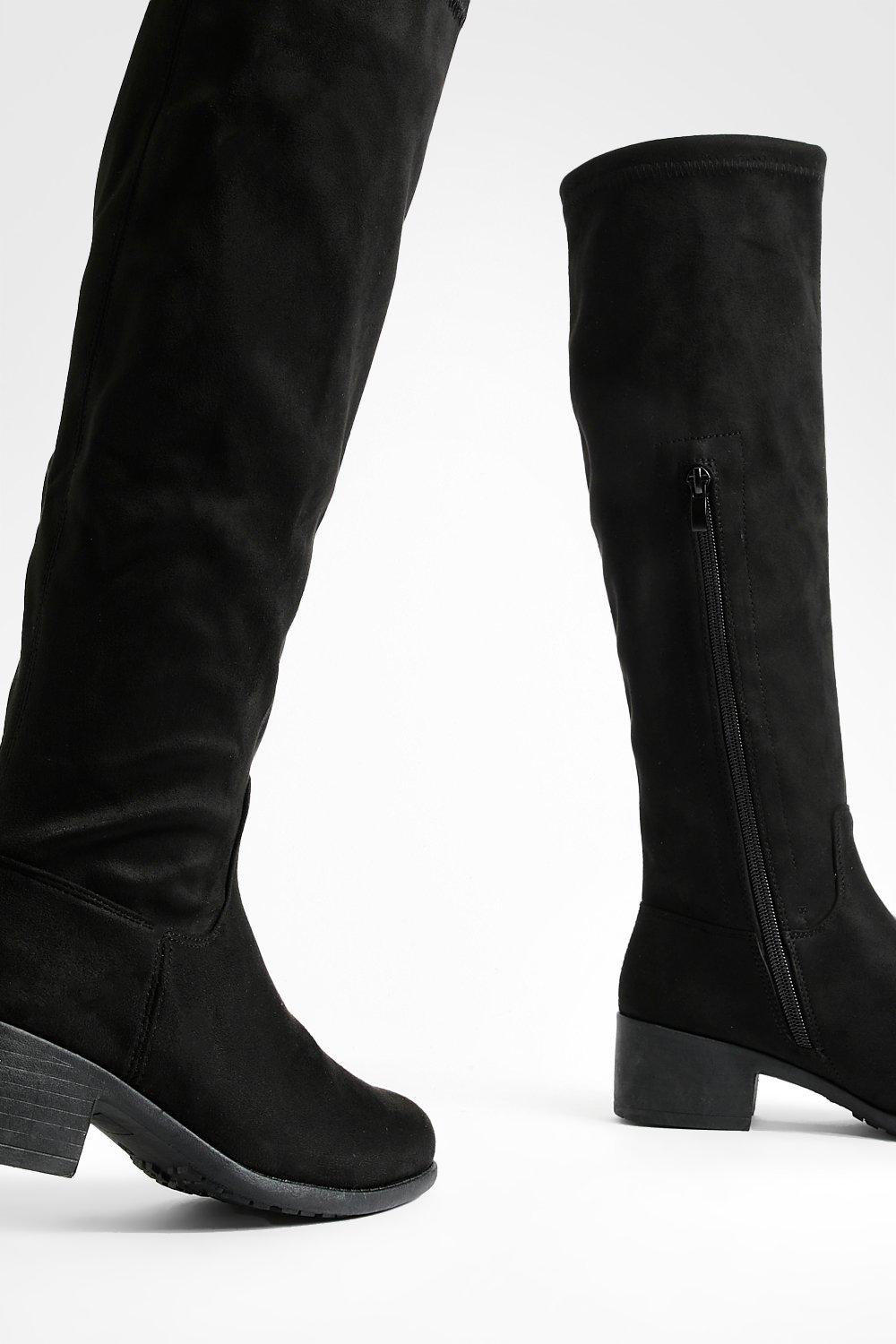 New look flat knee high boots best sale