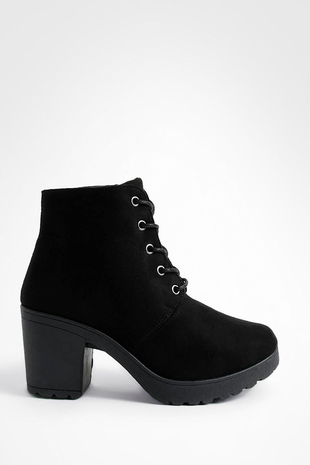 Block heel ankle boots hotsell lace up