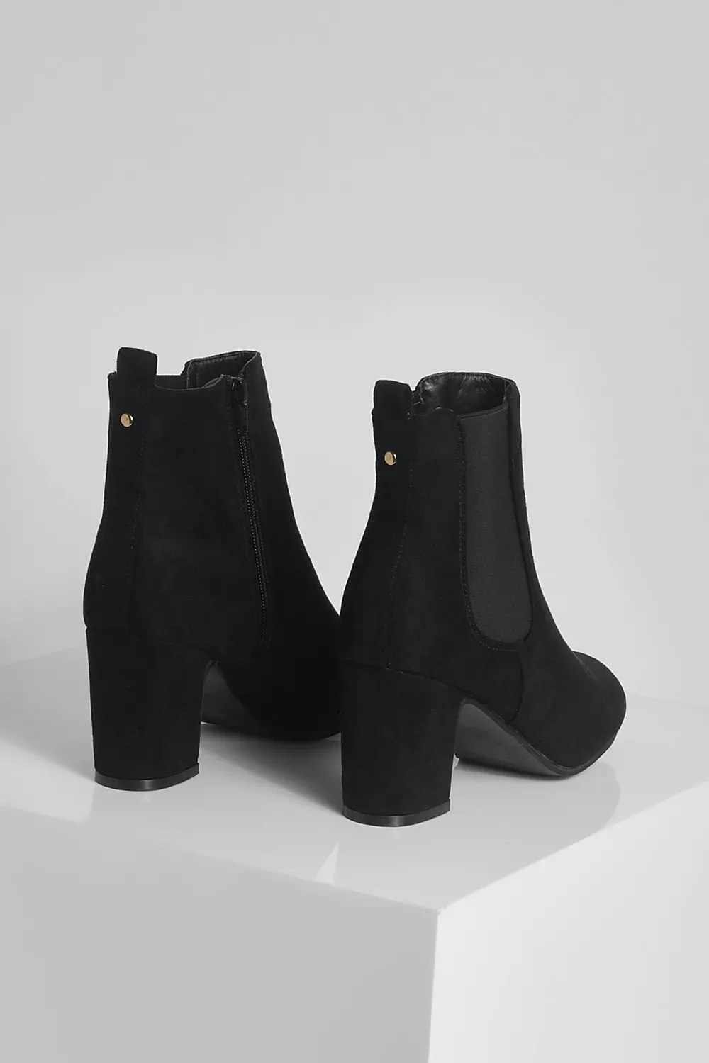 Low Block Heel Shoe Boot Boohoo Finland