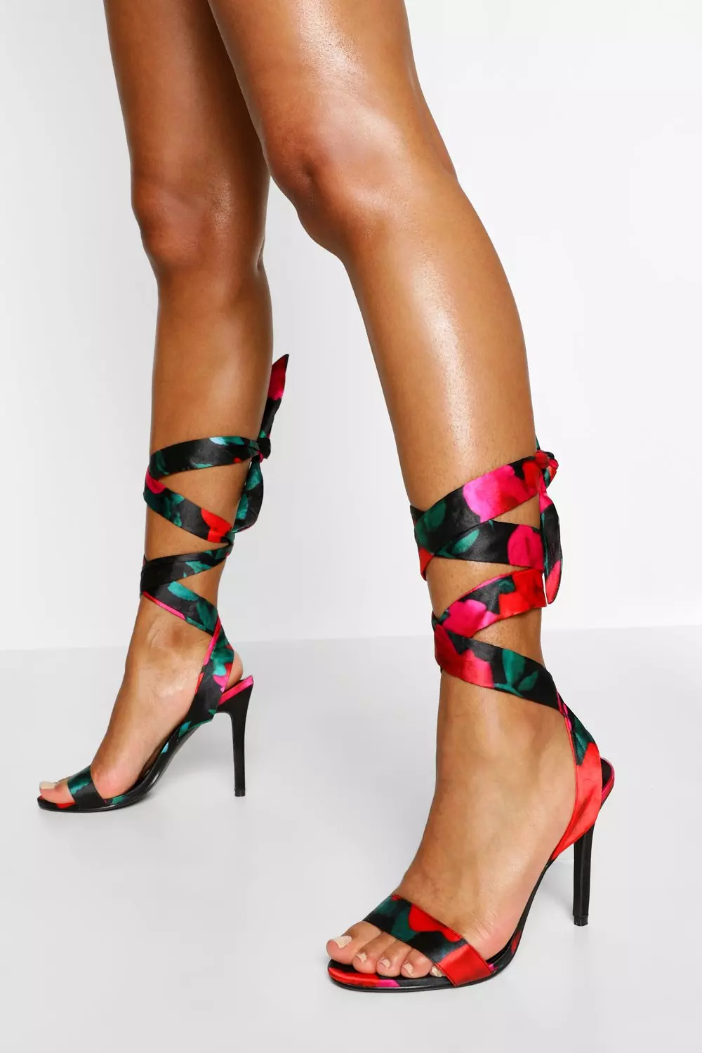 Floral print sandal store heels