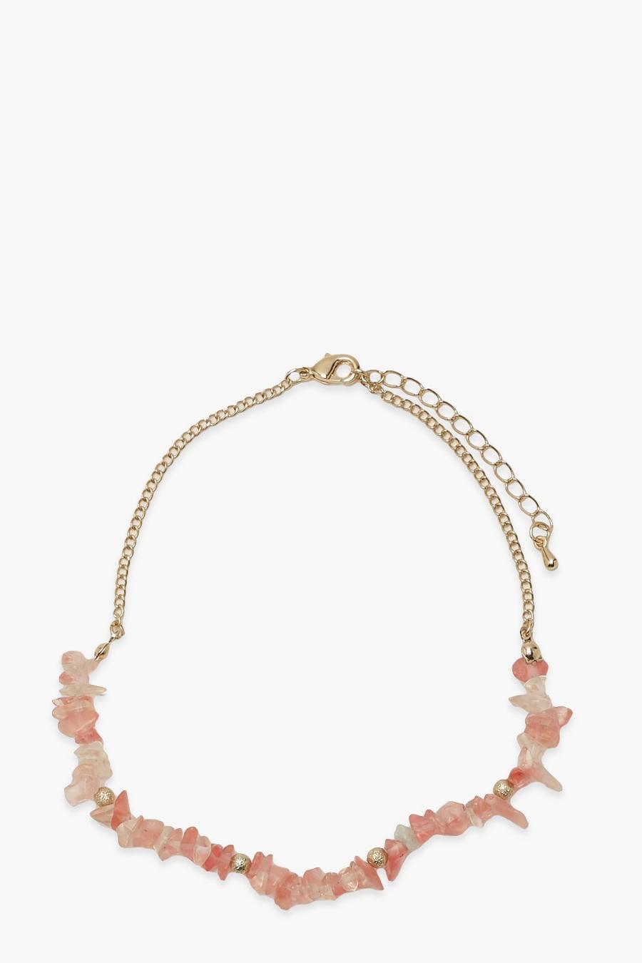 Pink Chokerhalsband med smyckestenar image number 1