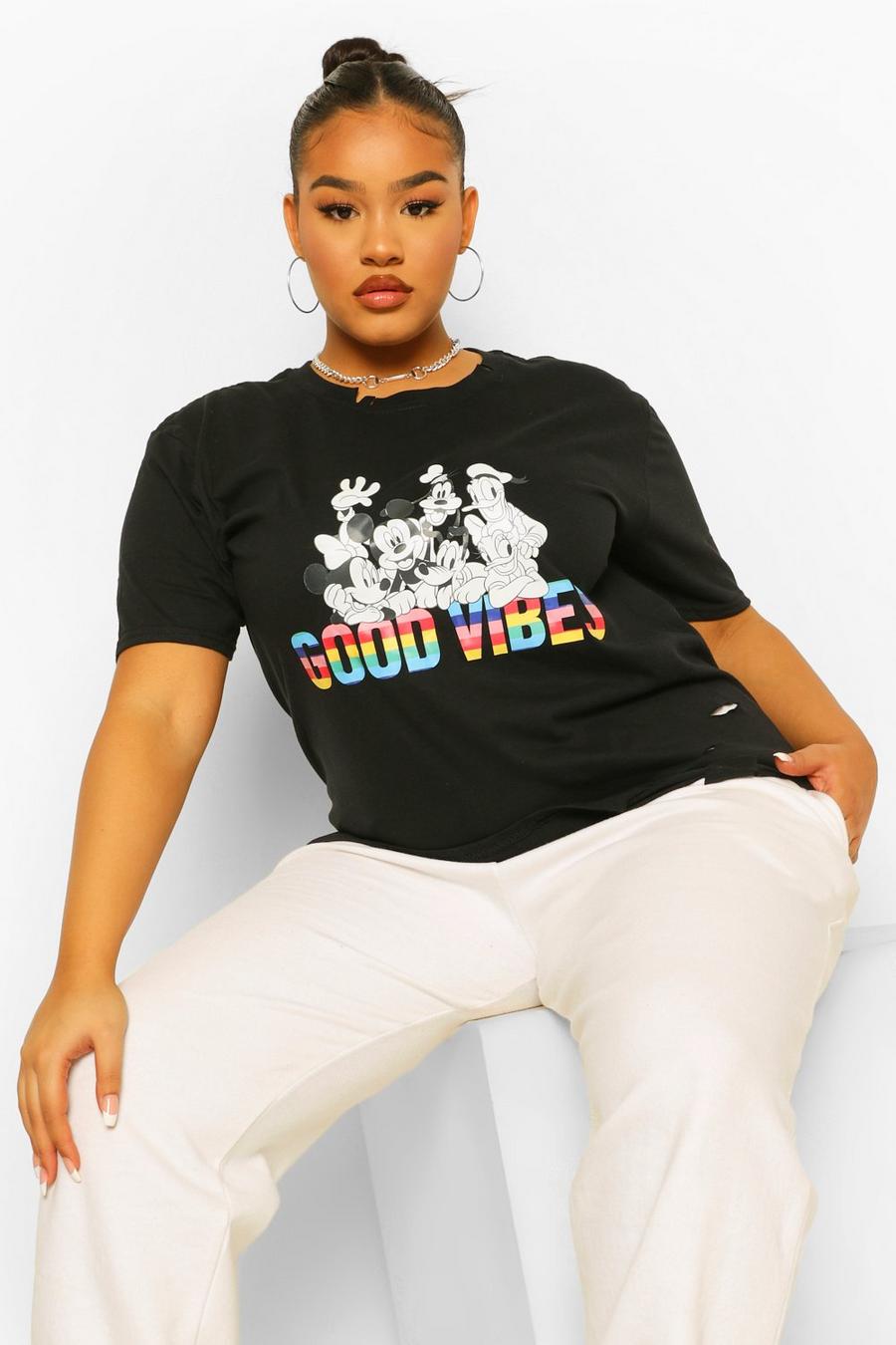 Grande taille - T-shirt déchiré Disney "Good Vibes" image number 1