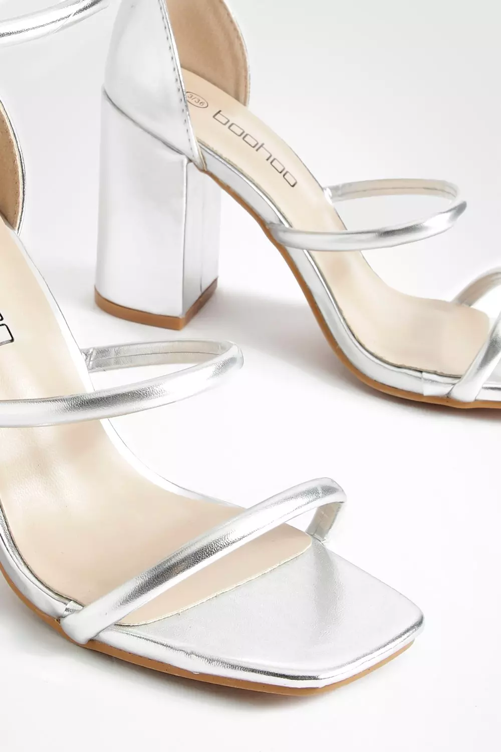 Boohoo store silver heels