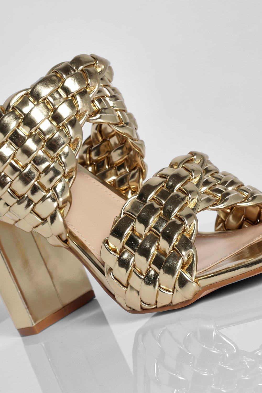 woven tan mules