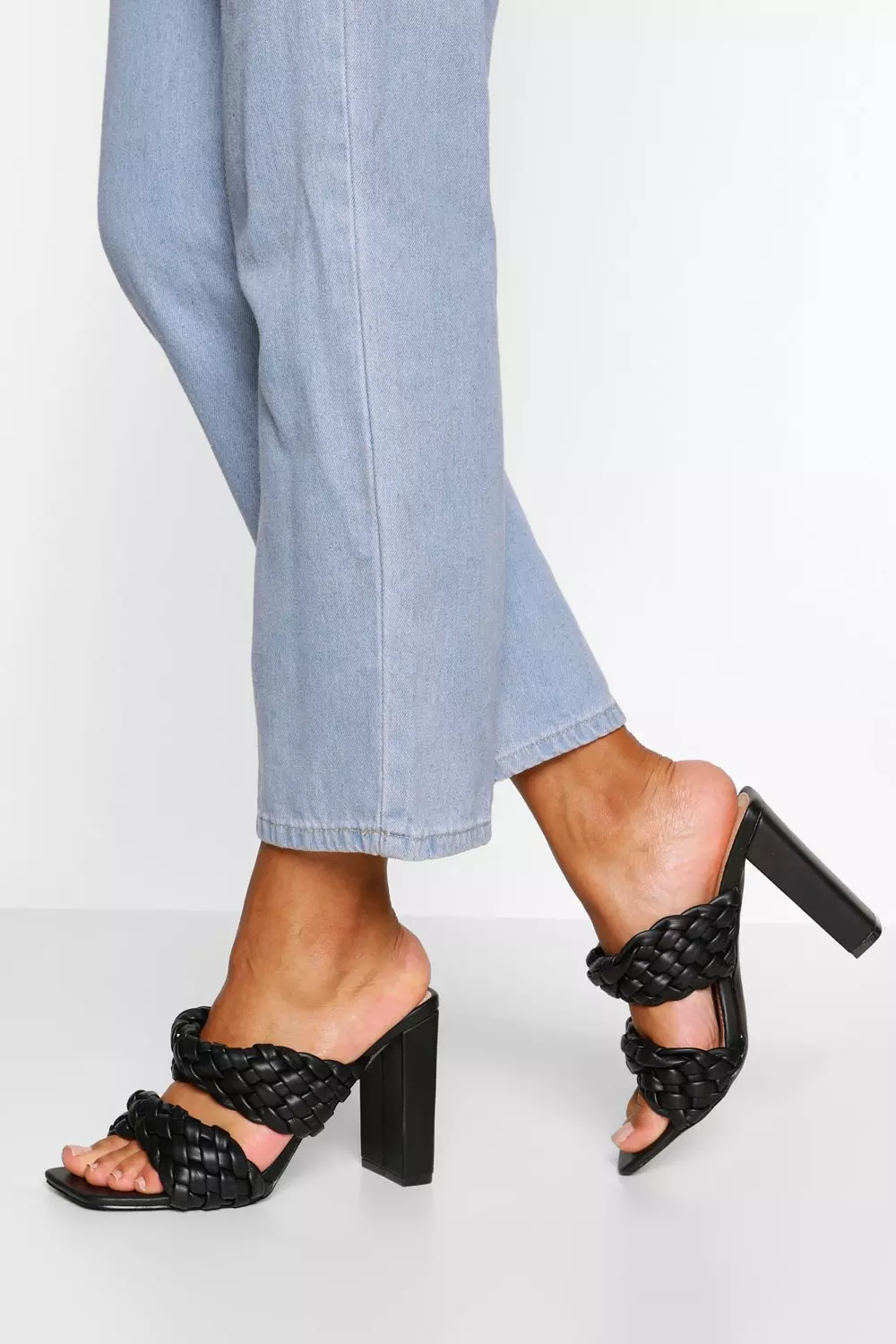 Double strap on sale block heel mules