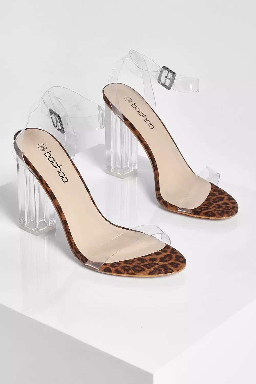 Boohoo clear hot sale block heels