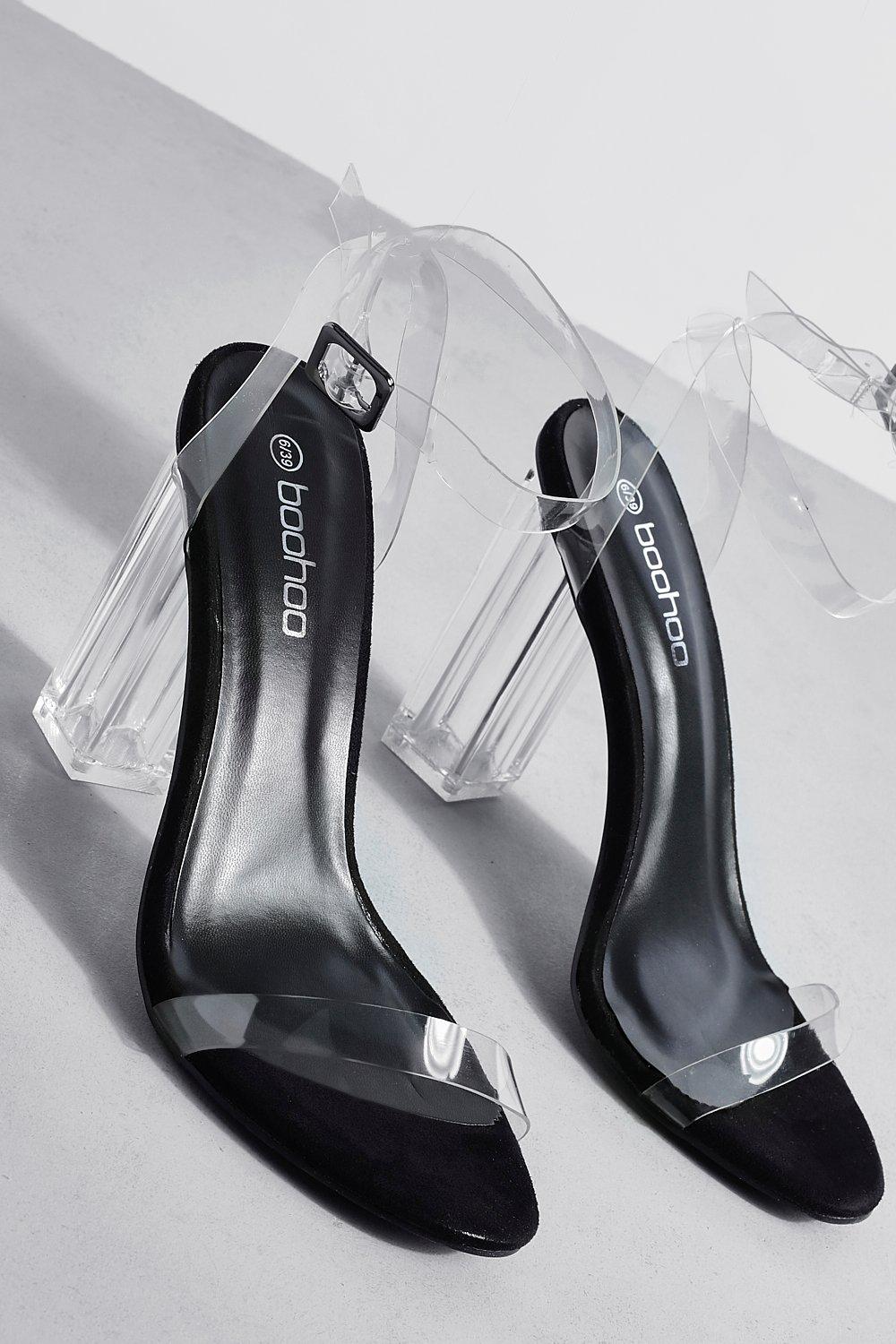 Clear block heels clearance boohoo