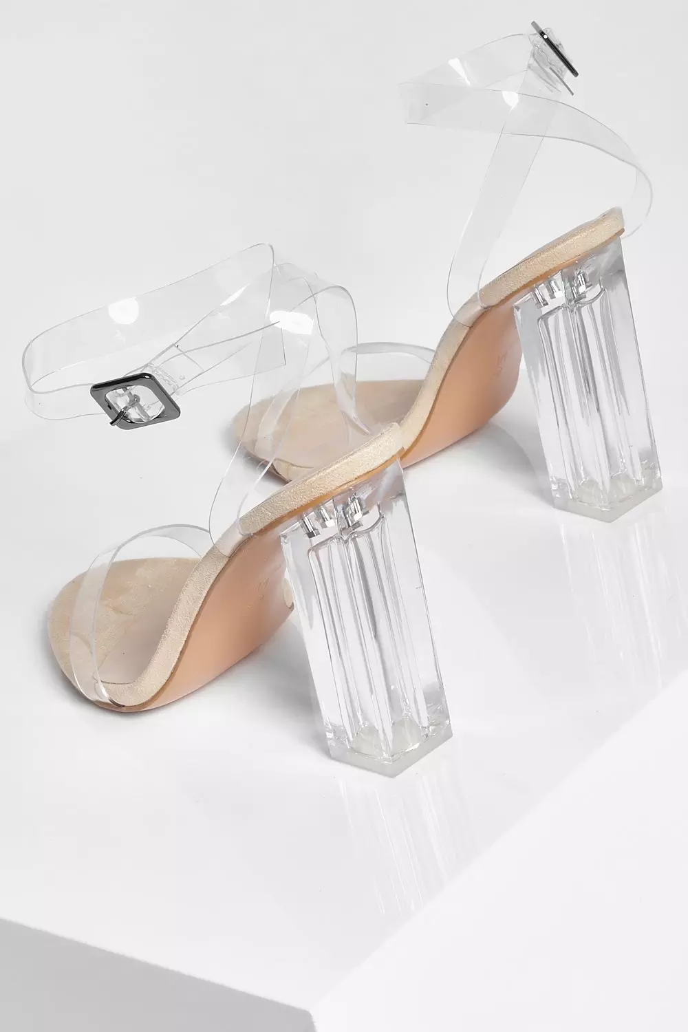 Clear barely there store heels