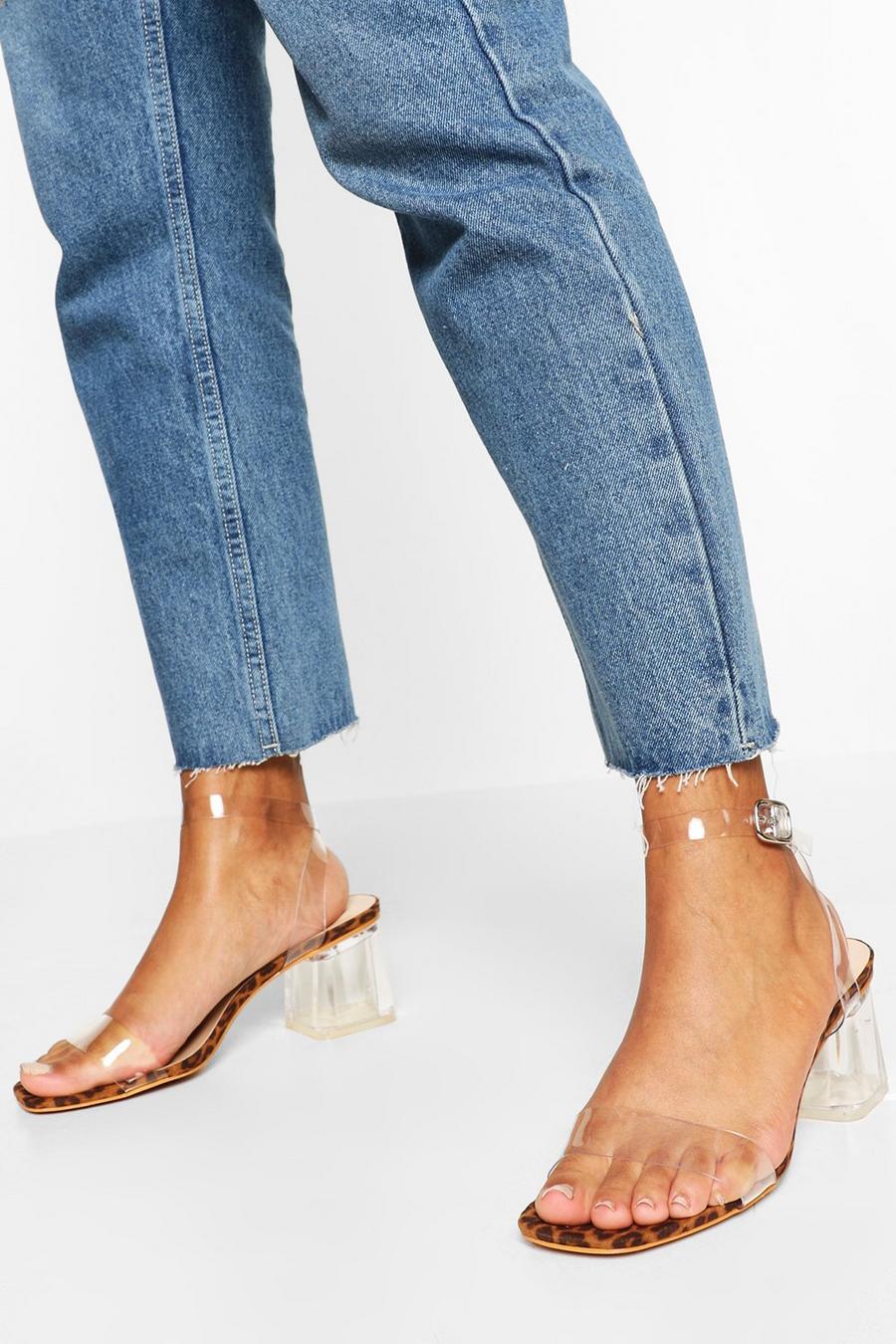 Wide Fit Low Clear Barely There Heels | boohoo NZ