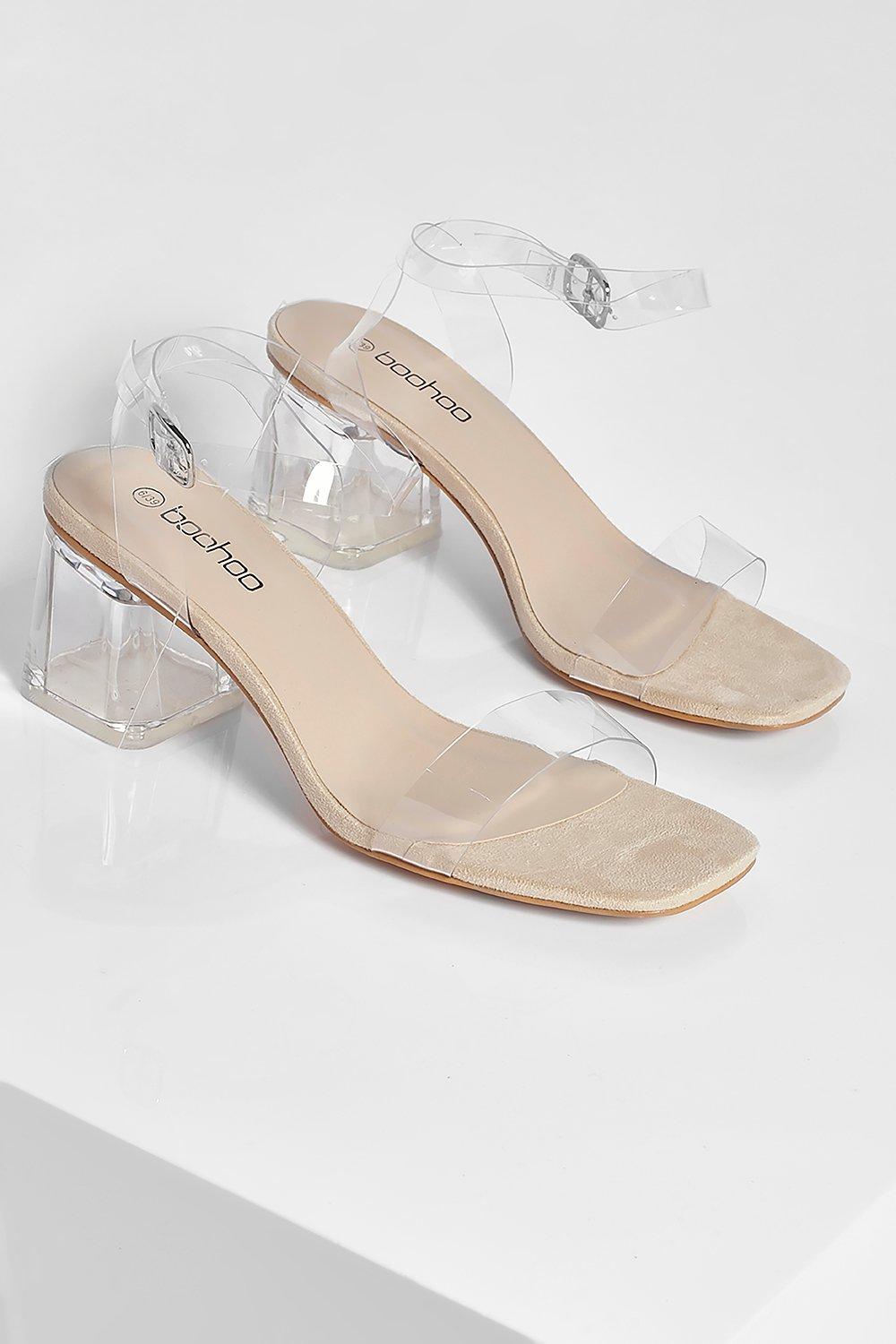 Clear heel best sale sandals wide fit