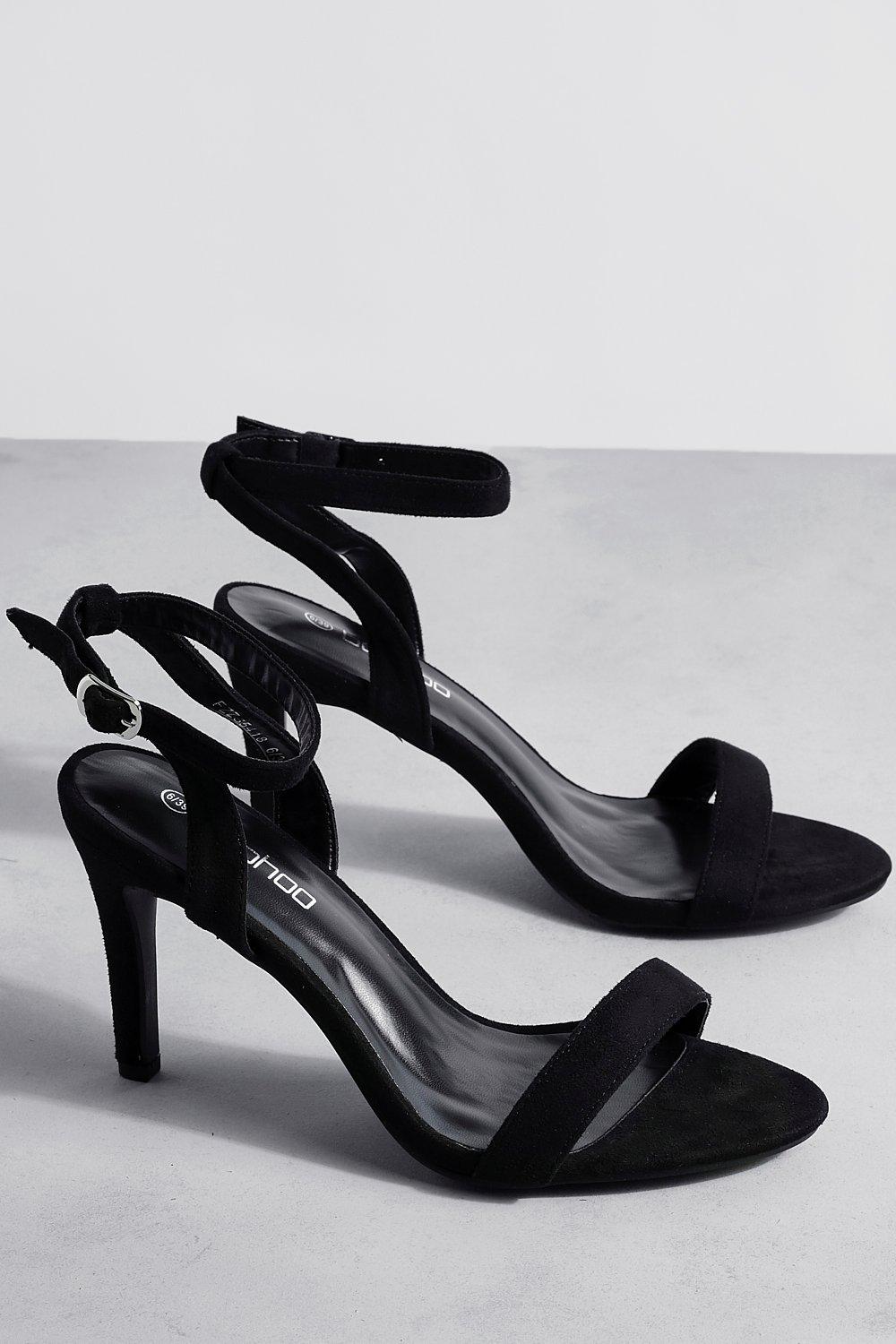 Black wide fit barely there sale sandals