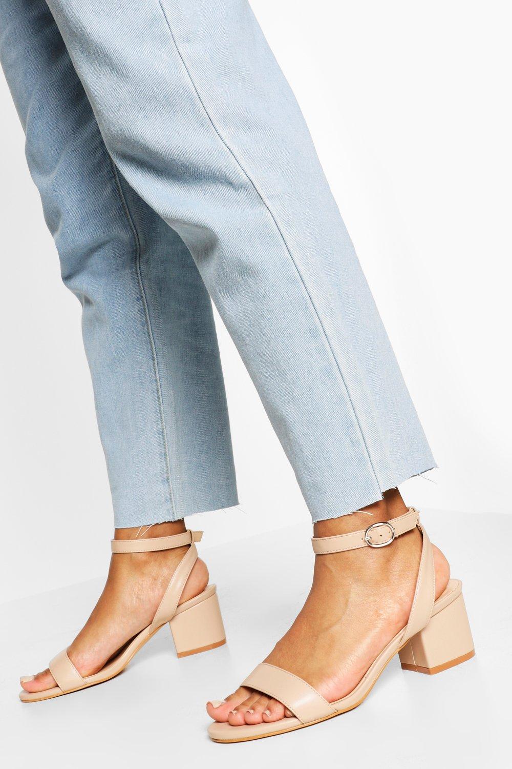 wide width low block heels