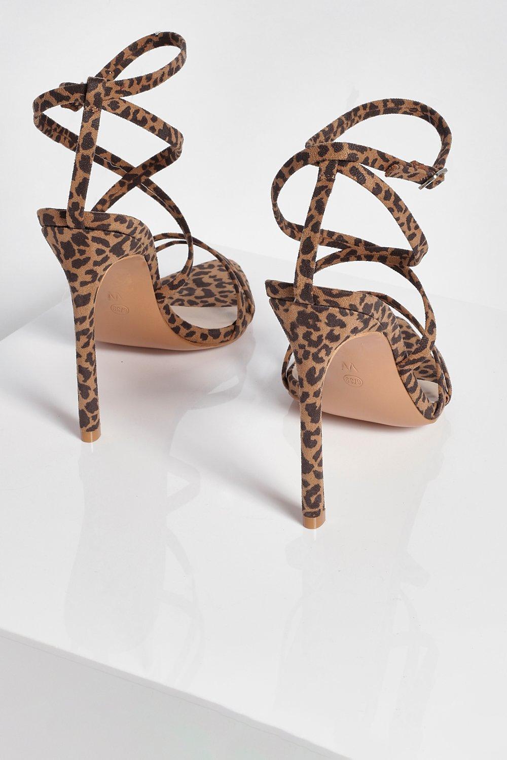 Strappy leopard online heels