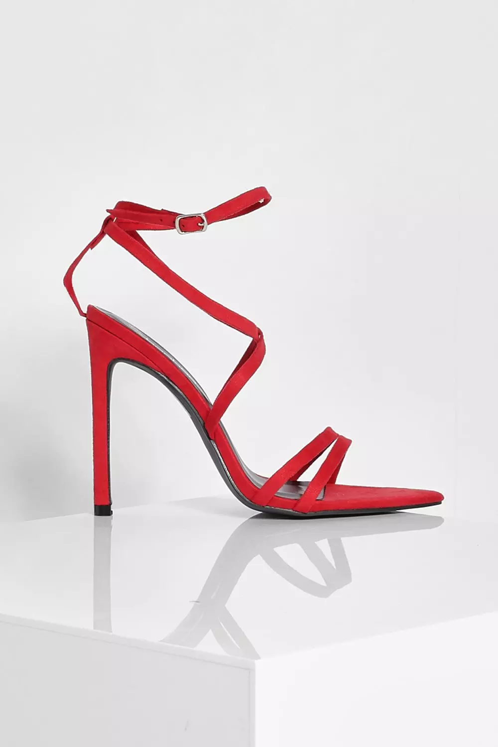 Red pointed store toe strappy heels