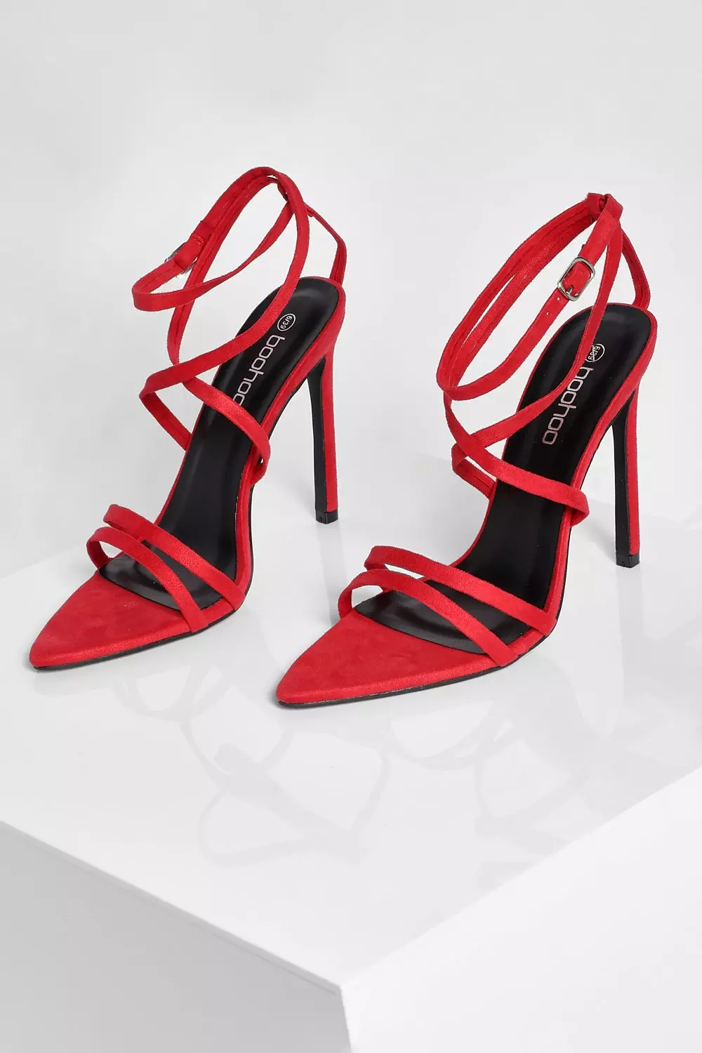 Red strappy heels online wide fit